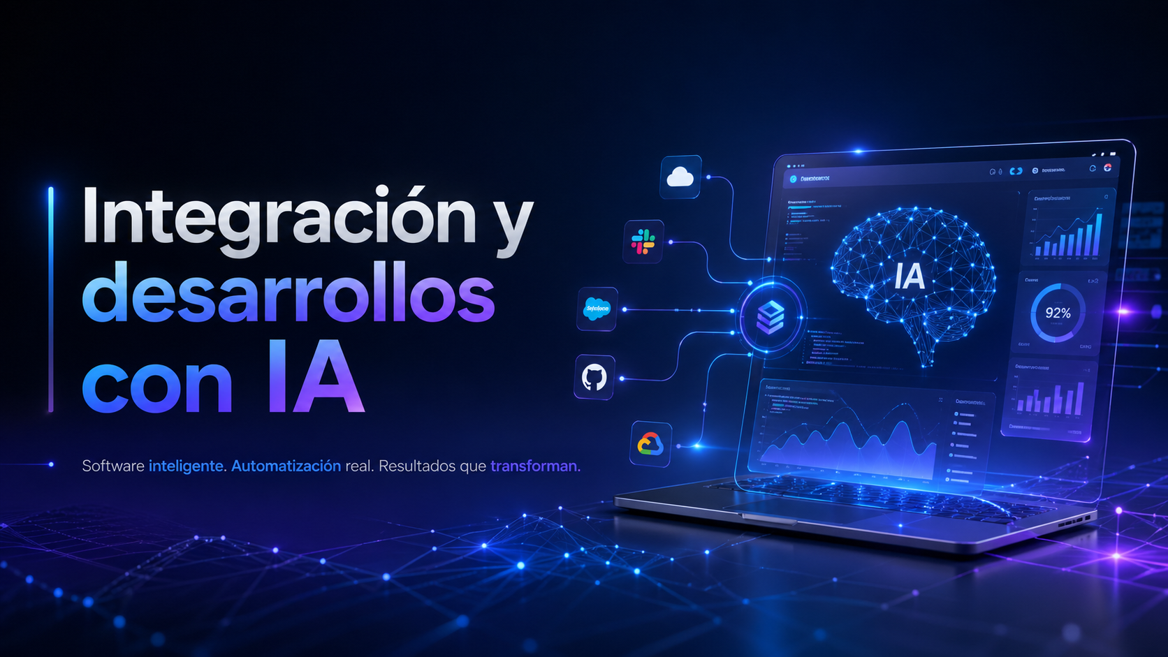 Integración y desarrollos con IA para software, automatización e integraciones empresariales